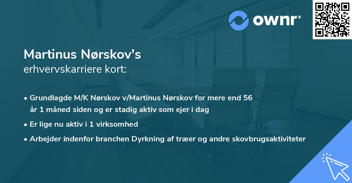 Martinus Nørskov's erhvervskarriere kort