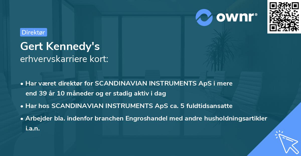 Gert Kennedy's erhvervskarriere kort