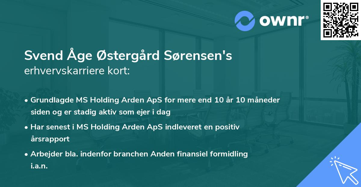 Svend Åge Østergård Sørensen's erhvervskarriere kort