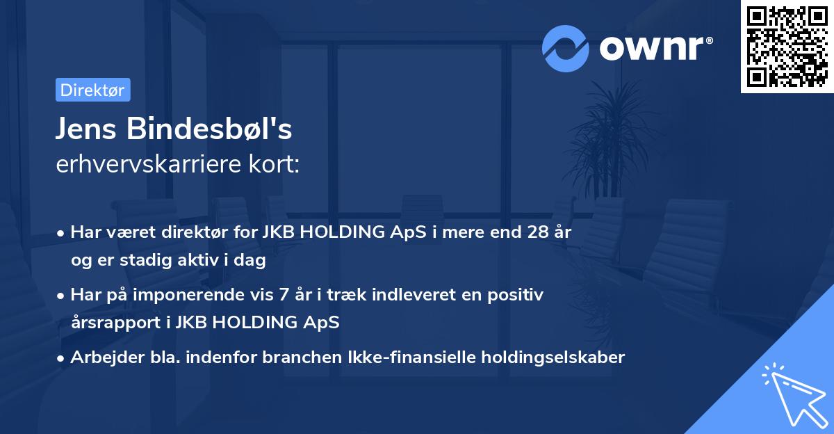 Jens Bindesbøl's erhvervskarriere kort