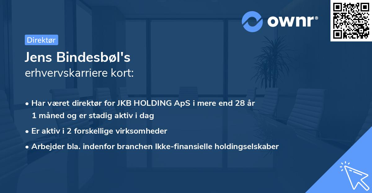Jens Bindesbøl's erhvervskarriere kort