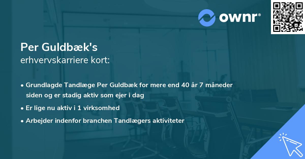 Per Guldbæk's erhvervskarriere kort