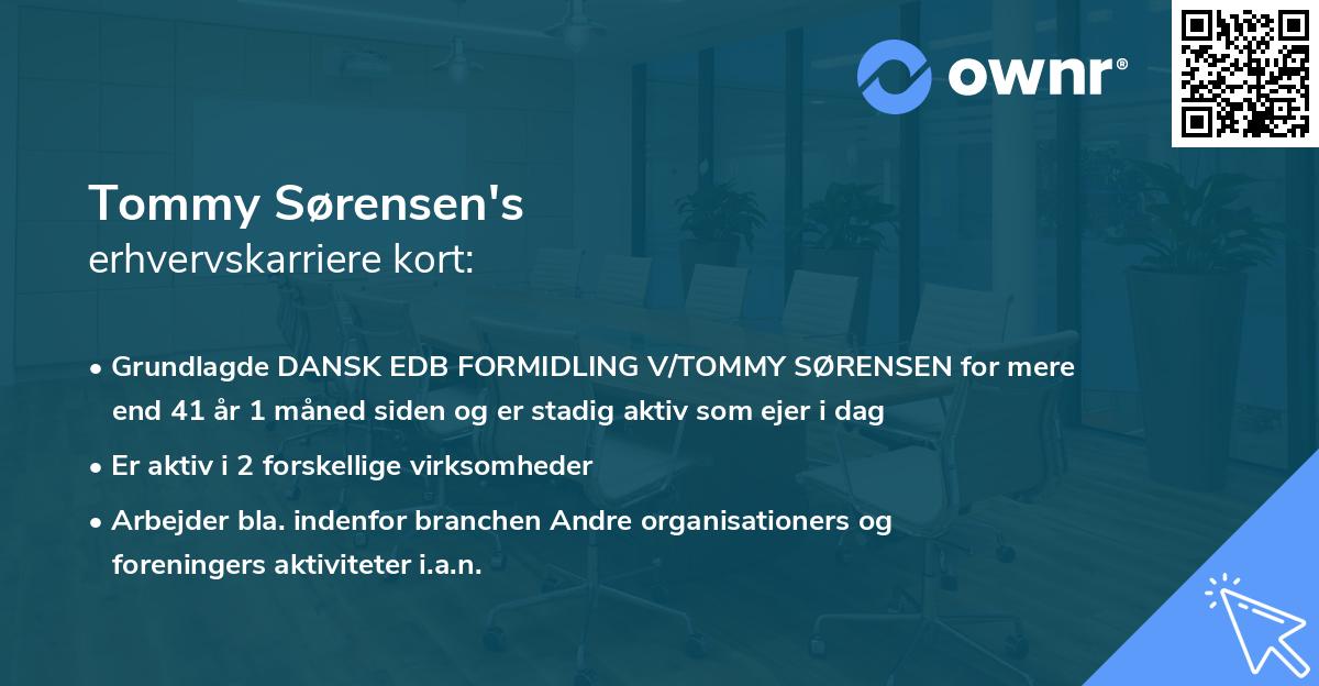 Tommy Sørensen's erhvervskarriere kort