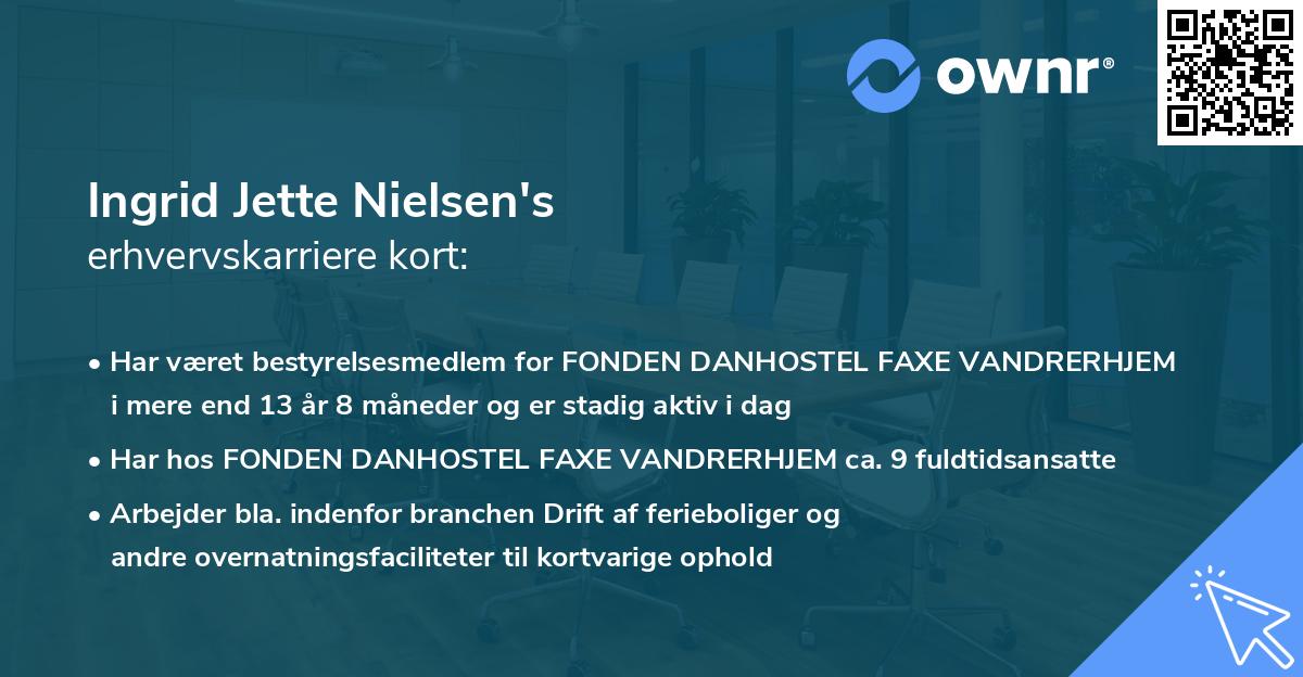 Ingrid Jette Nielsen's erhvervskarriere kort