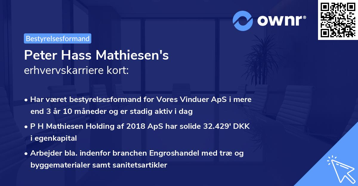 Peter Hass Mathiesen's erhvervskarriere kort