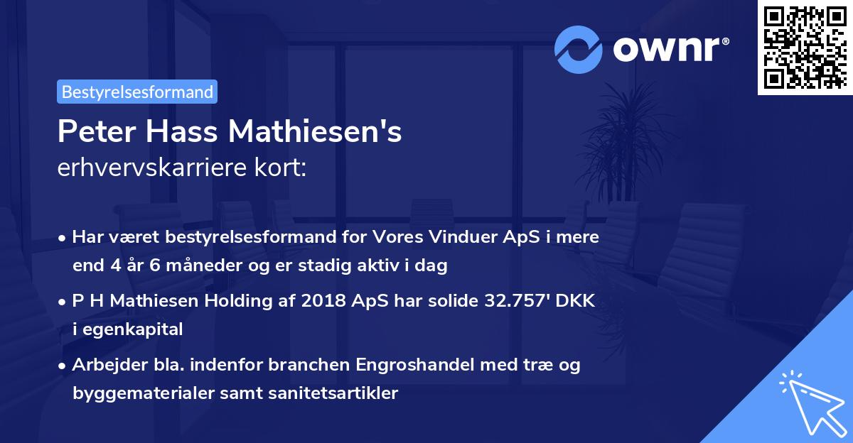 Peter Hass Mathiesen's erhvervskarriere kort