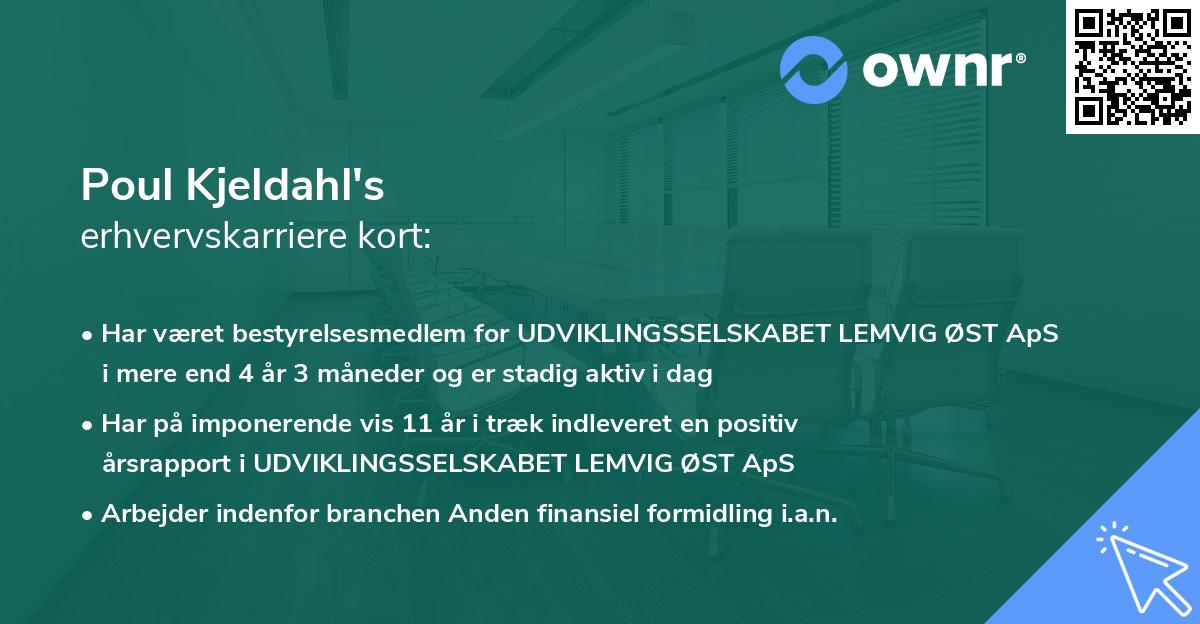 Poul Kjeldahl's erhvervskarriere kort
