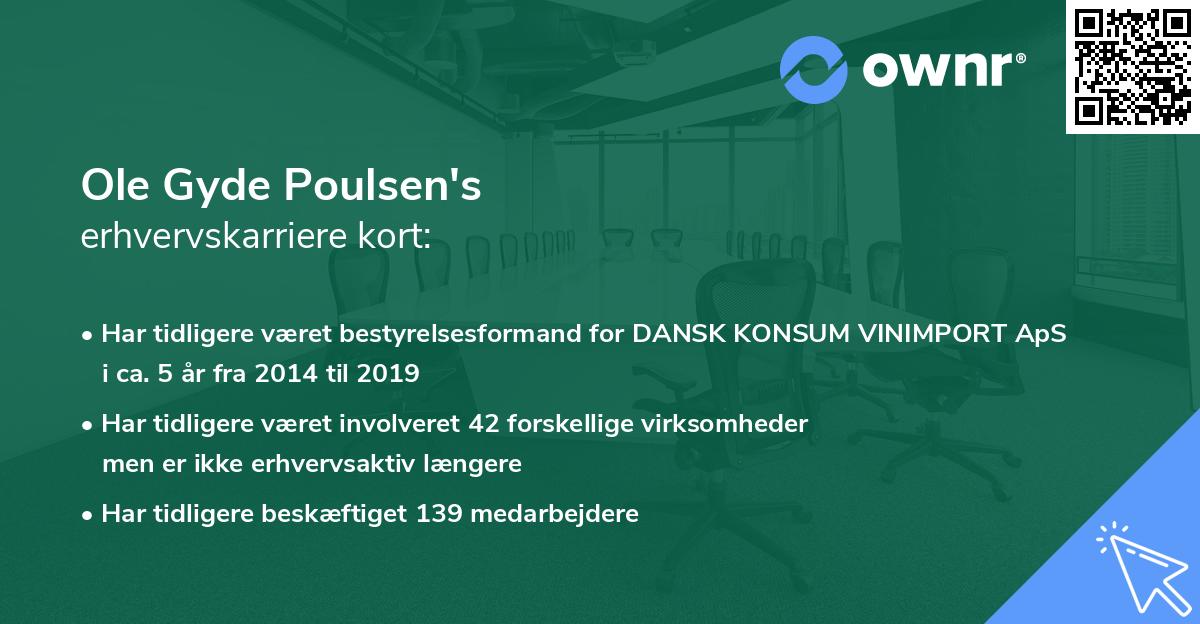 Ole Gyde Poulsen's erhvervskarriere kort