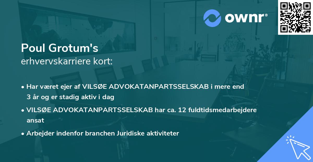 Poul Grotum's erhvervskarriere kort