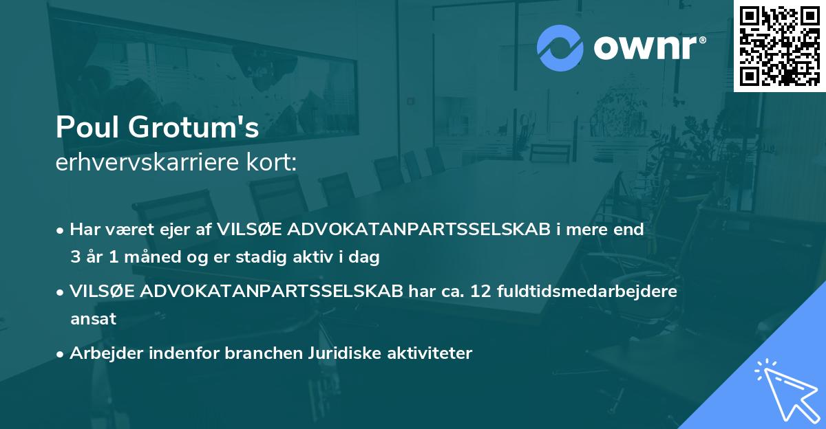 Poul Grotum's erhvervskarriere kort