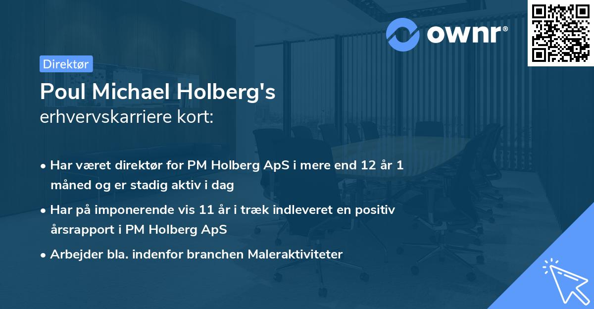 Poul Michael Holberg's erhvervskarriere kort