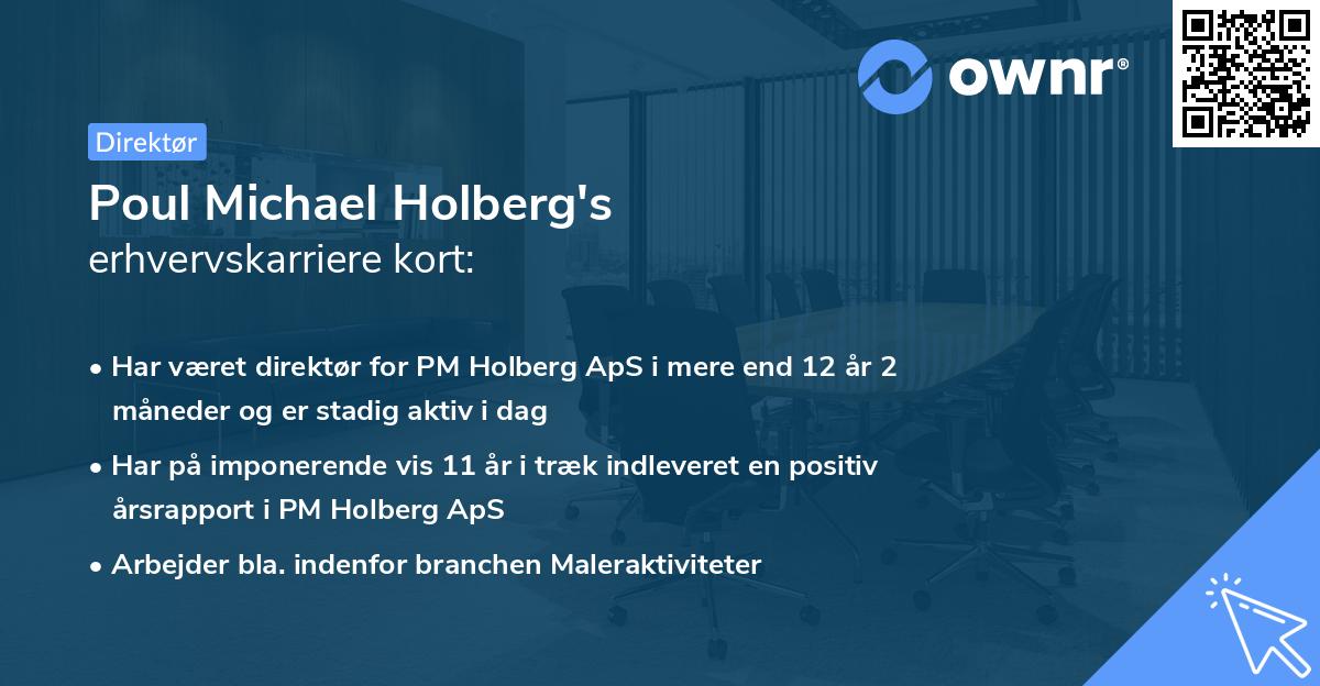 Poul Michael Holberg's erhvervskarriere kort