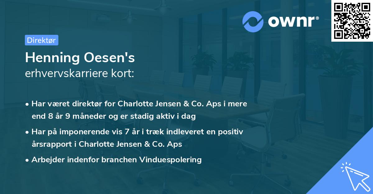 Henning Oesen's erhvervskarriere kort