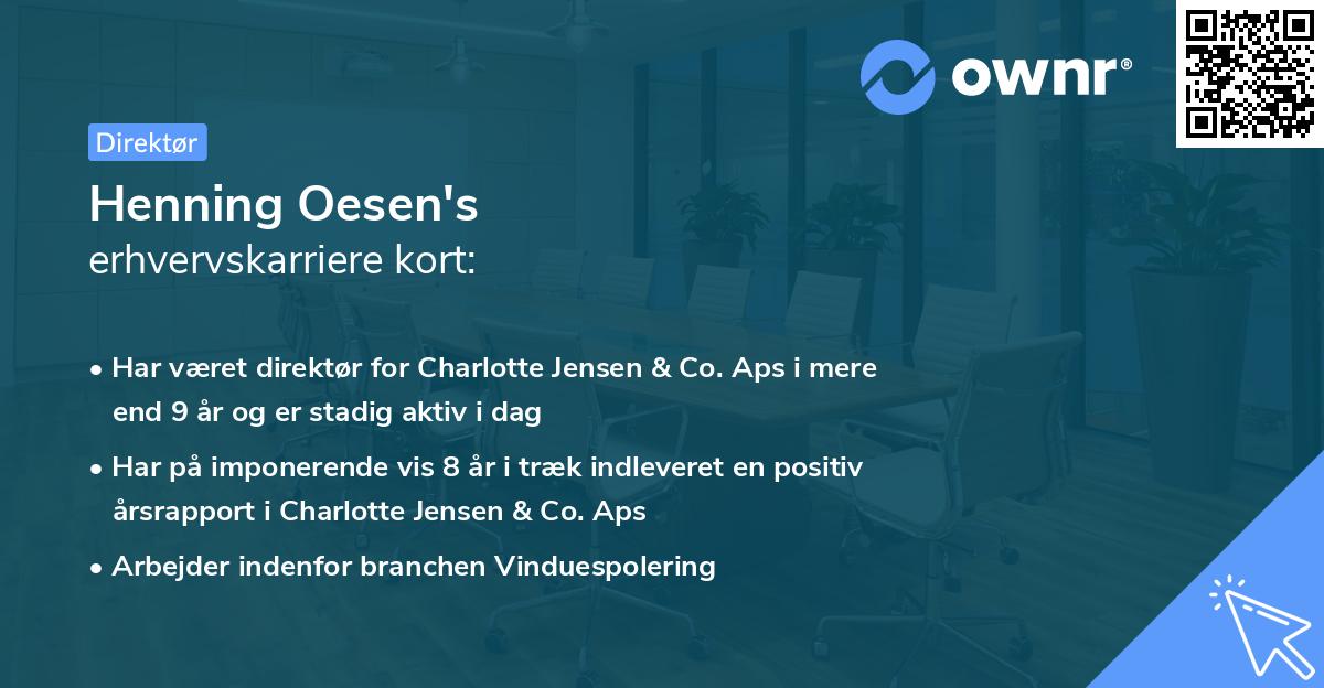 Henning Oesen's erhvervskarriere kort