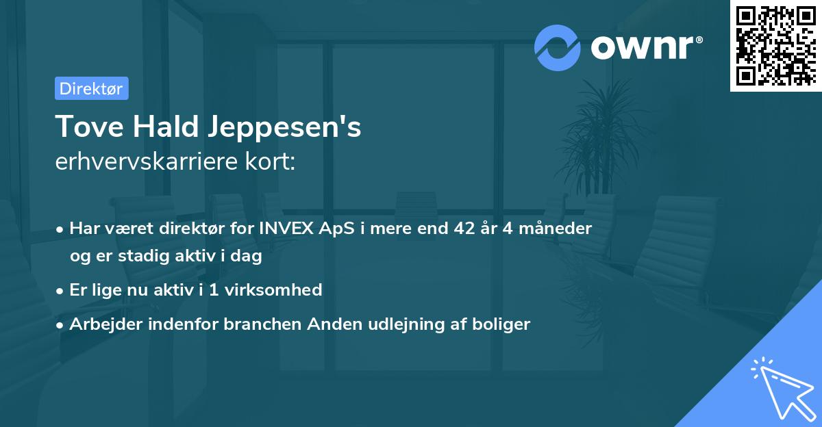 Tove Hald Jeppesen's erhvervskarriere kort
