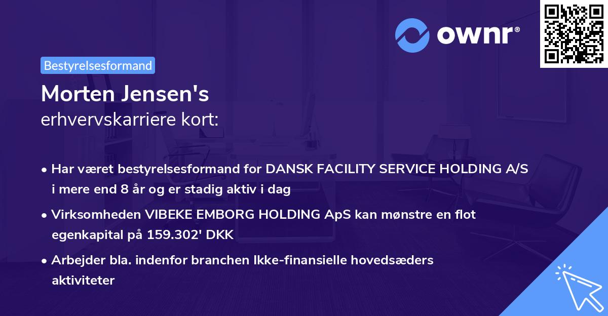 Morten Jensen's erhvervskarriere kort