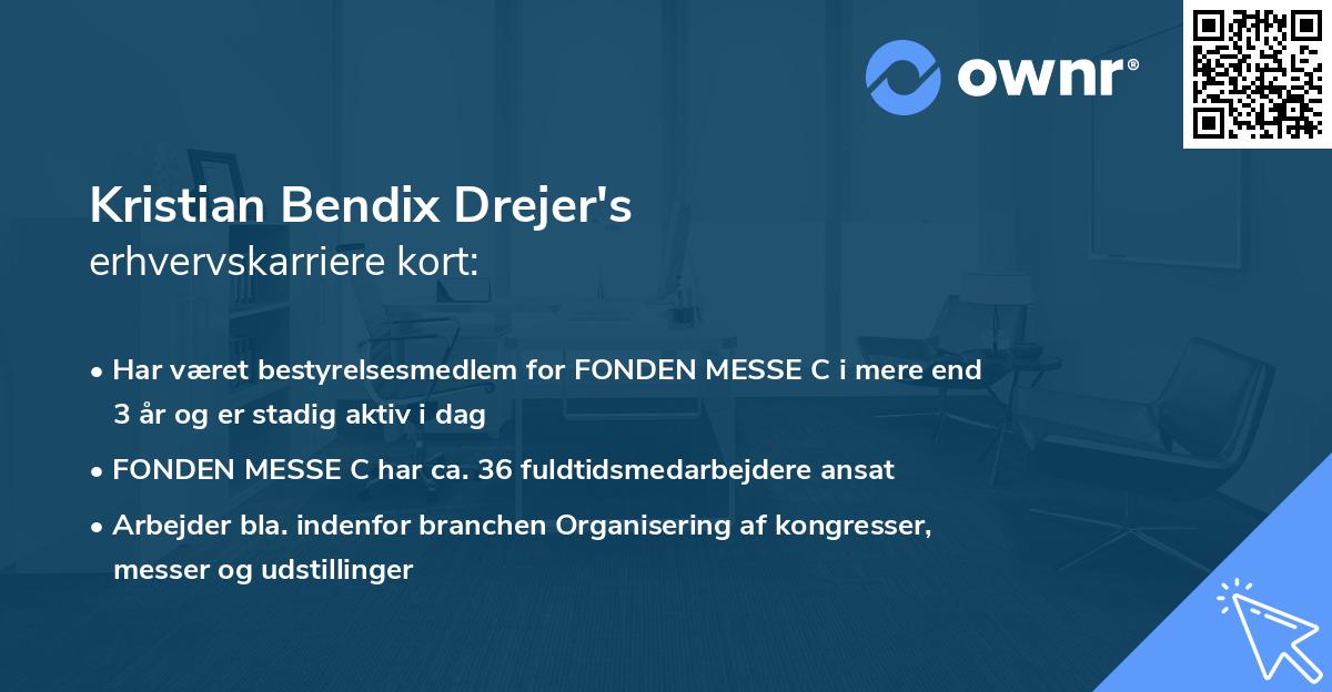 Kristian Bendix Drejer's erhvervskarriere kort
