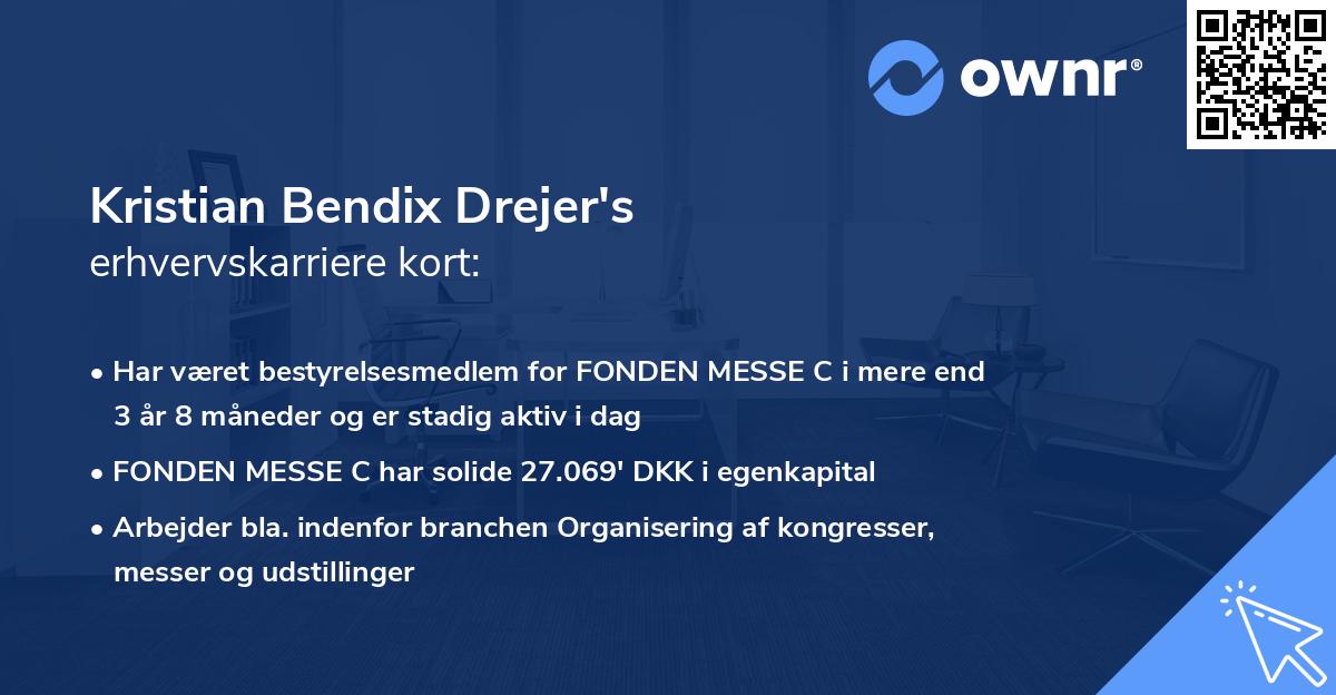 Kristian Bendix Drejer's erhvervskarriere kort