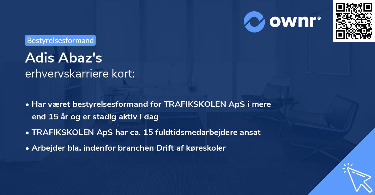 Adis Abaz's erhvervskarriere kort