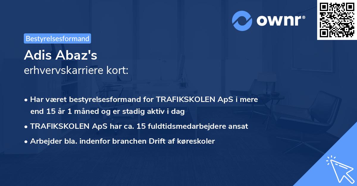 Adis Abaz's erhvervskarriere kort