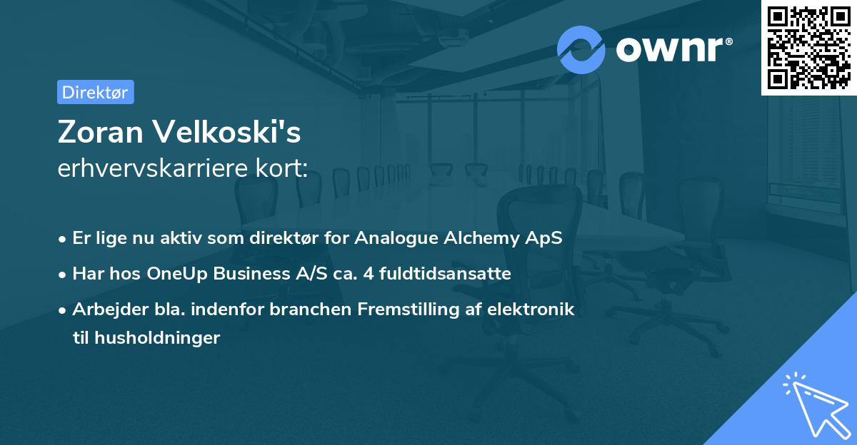 Zoran Velkoski's erhvervskarriere kort