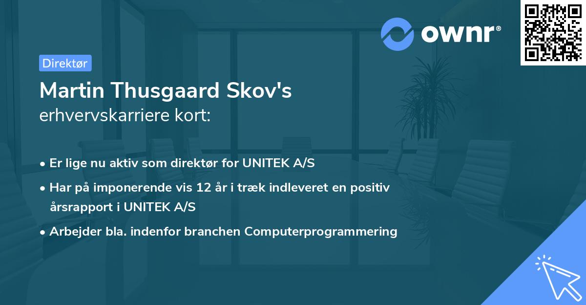 Martin Thusgaard Skov's erhvervskarriere kort