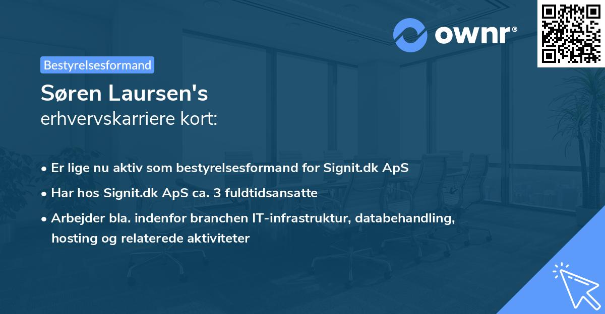Søren Laursen's erhvervskarriere kort