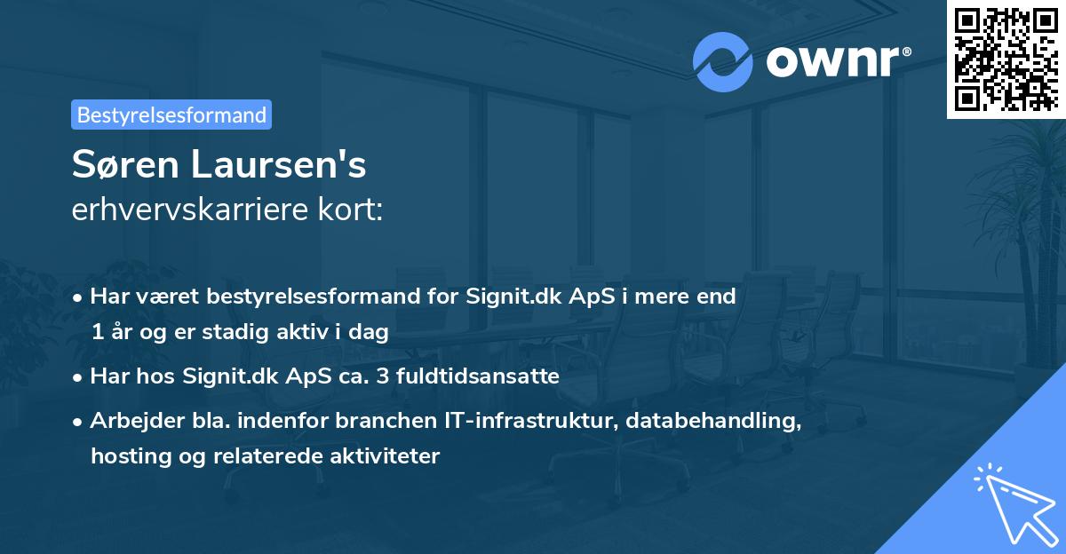Søren Laursen's erhvervskarriere kort
