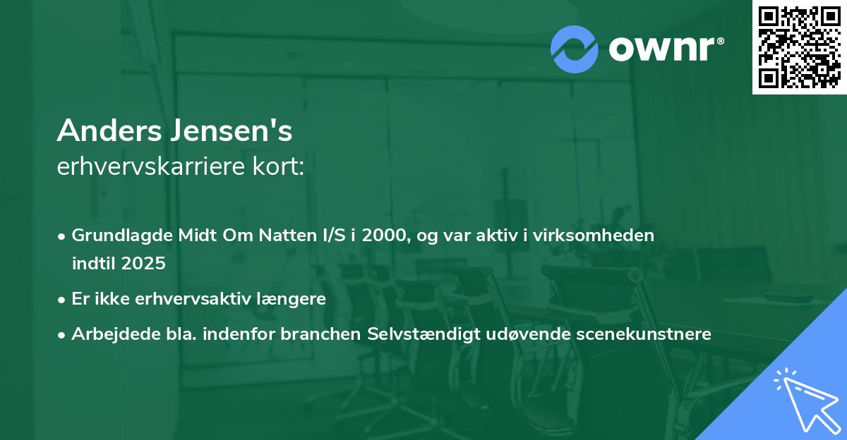 Anders Jensen's erhvervskarriere kort