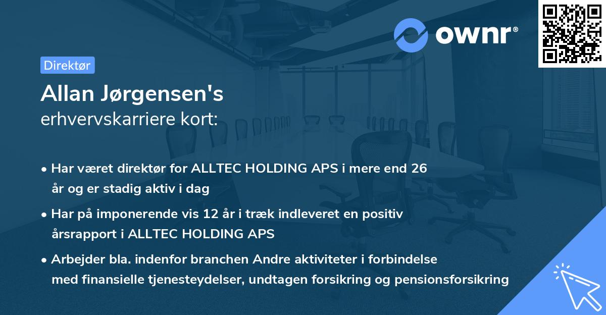 Allan Jørgensen's erhvervskarriere kort