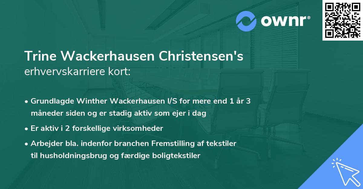 Trine Wackerhausen Christensen's erhvervskarriere kort