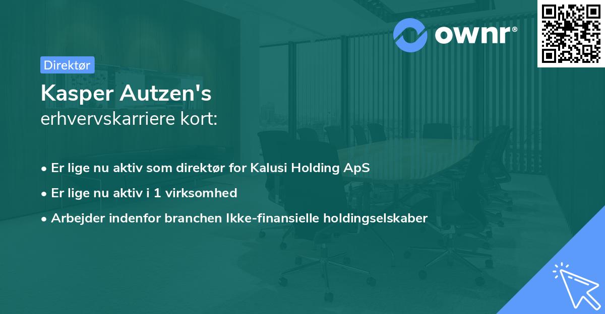Kasper Autzen's erhvervskarriere kort