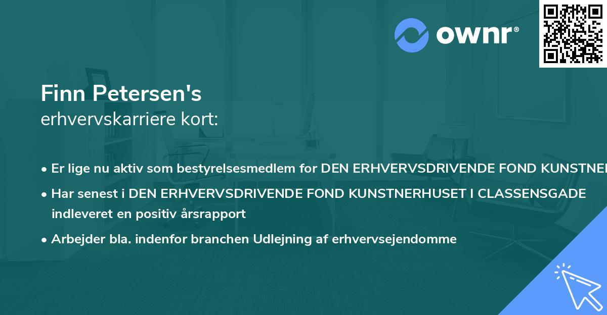 Finn Petersen's erhvervskarriere kort