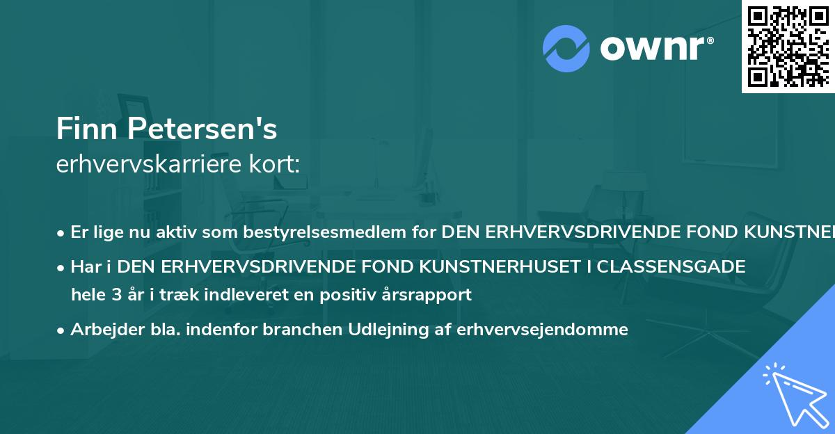Finn Petersen's erhvervskarriere kort