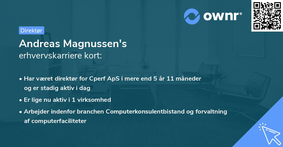 Andreas Magnussen's erhvervskarriere kort