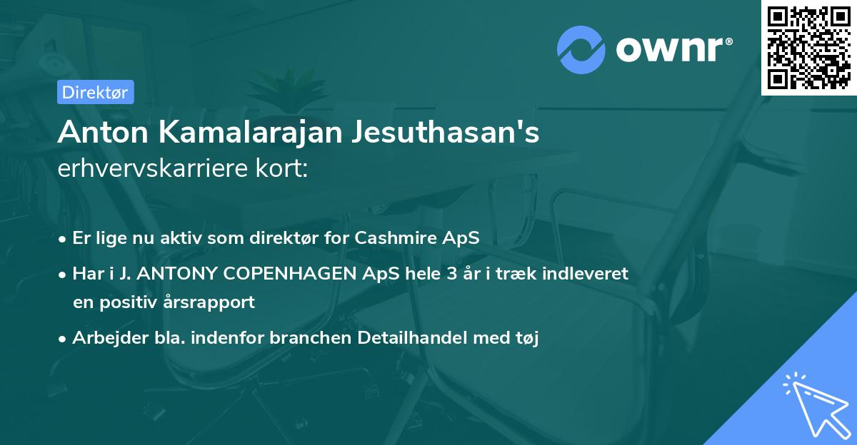 Anton Kamalarajan Jesuthasan's erhvervskarriere kort