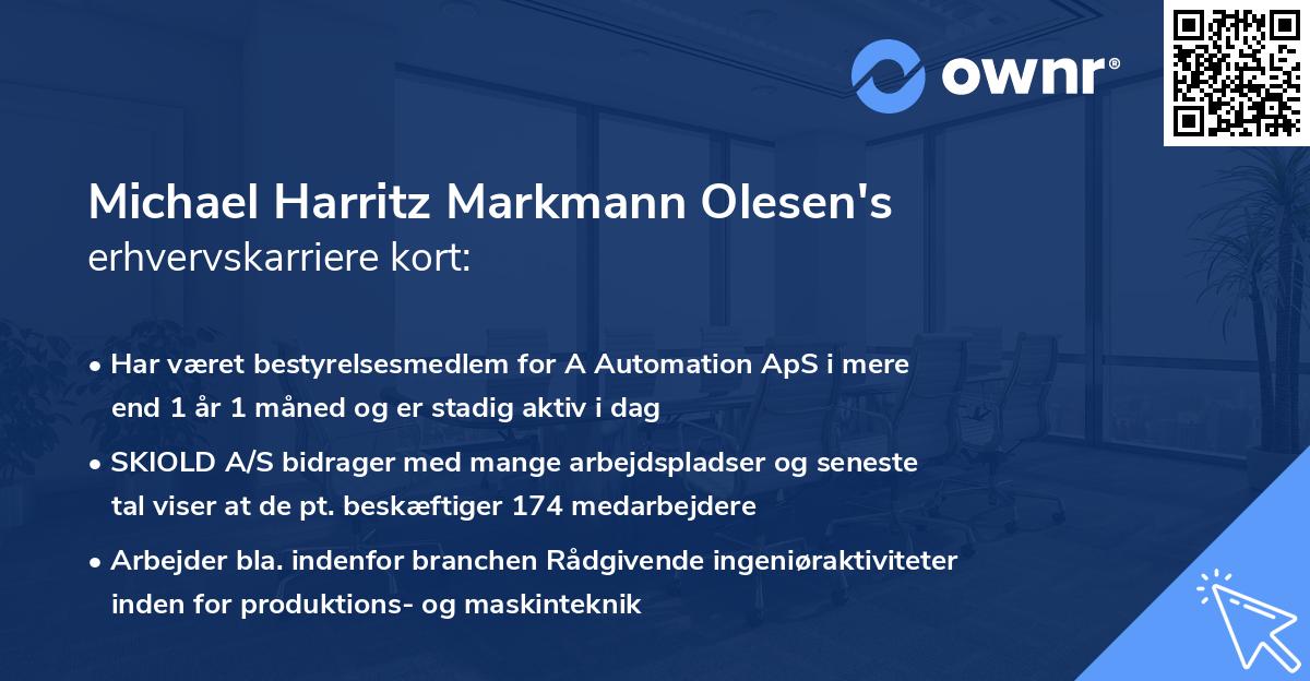 Michael Harritz Markmann Olesen's erhvervskarriere kort