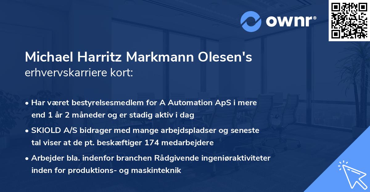 Michael Harritz Markmann Olesen's erhvervskarriere kort