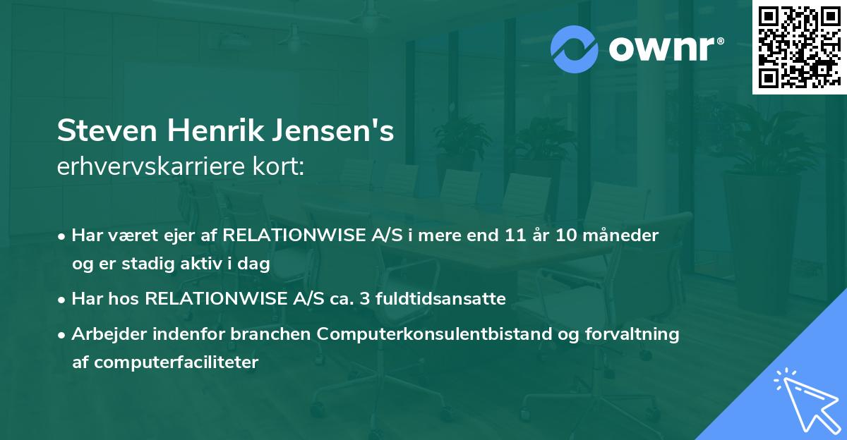 Steven Henrik Jensen's erhvervskarriere kort