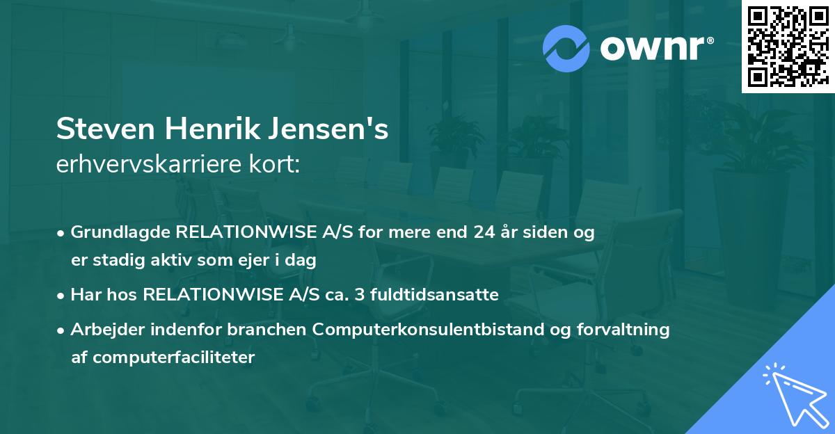 Steven Henrik Jensen's erhvervskarriere kort