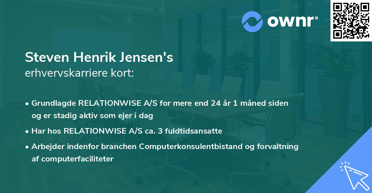 Steven Henrik Jensen's erhvervskarriere kort