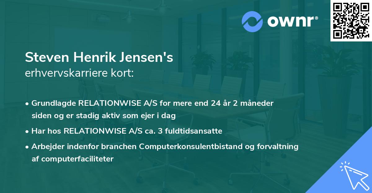 Steven Henrik Jensen's erhvervskarriere kort