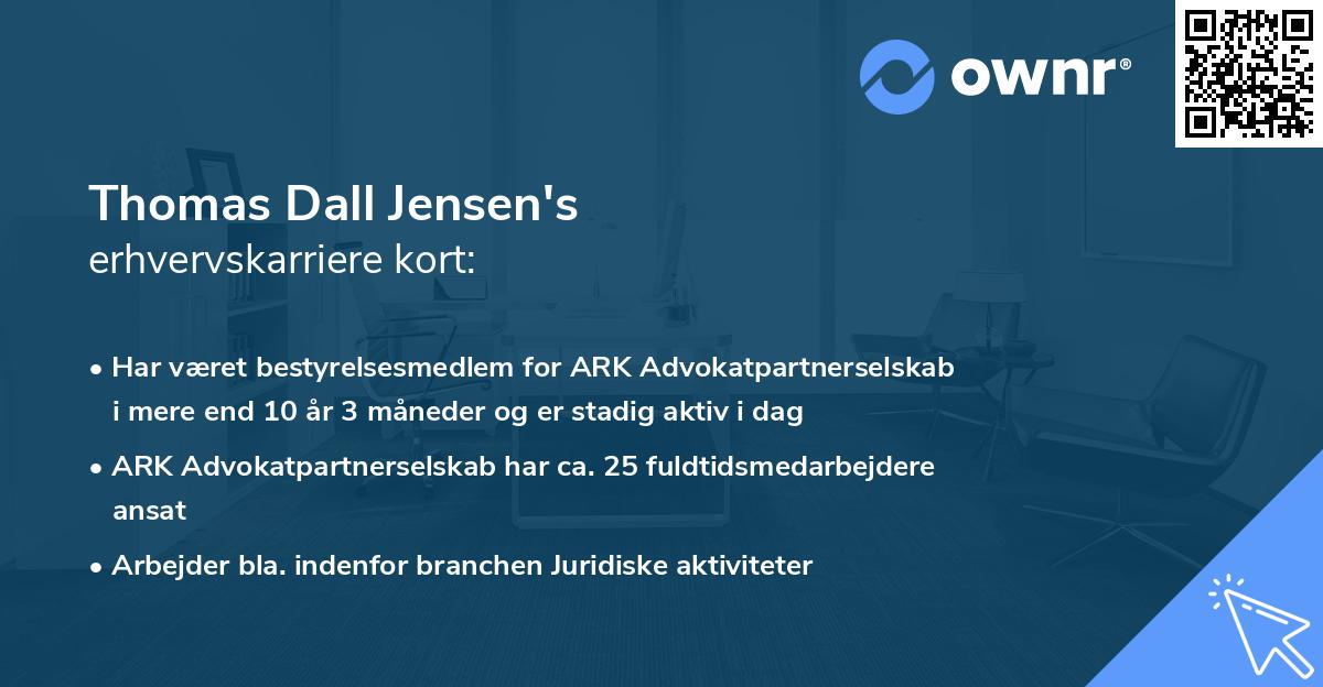 Thomas Dall Jensen's erhvervskarriere kort