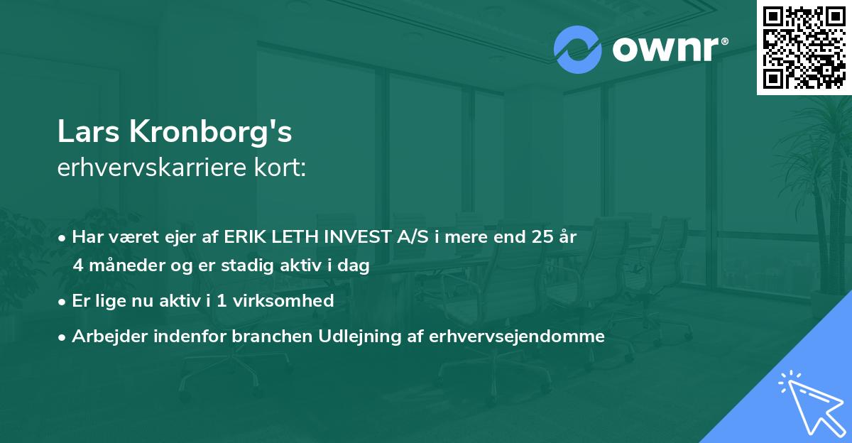 Lars Kronborg's erhvervskarriere kort