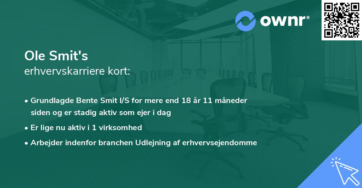 Ole Smit's erhvervskarriere kort