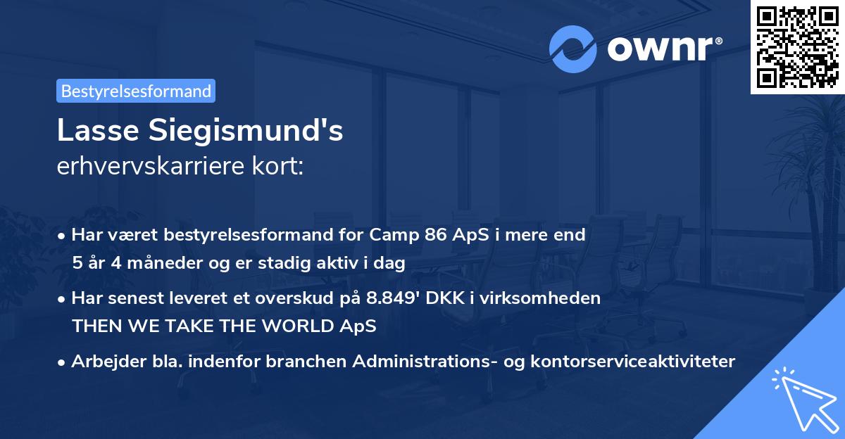 Lasse Siegismund's erhvervskarriere kort