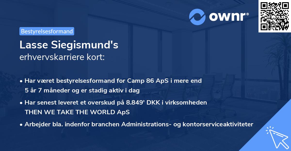 Lasse Siegismund's erhvervskarriere kort