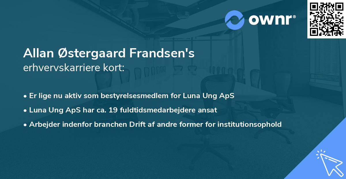 Allan Østergaard Frandsen's erhvervskarriere kort