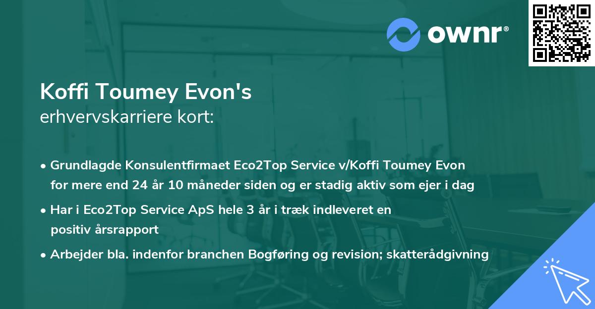 Koffi Toumey Evon's erhvervskarriere kort