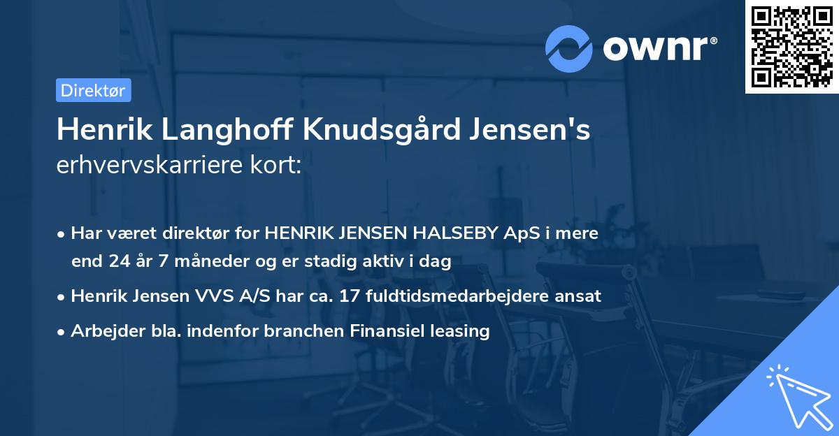 Henrik Langhoff Knudsgård Jensen's erhvervskarriere kort